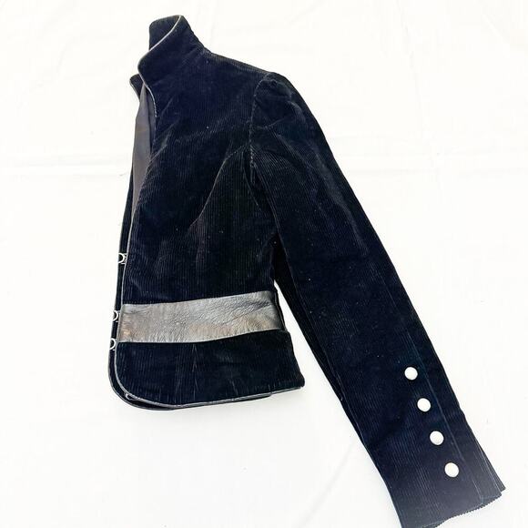 Alice and Olivia Banded Black Military Style Cropped Blazer Jacket Size Small - Picture 6 of 6